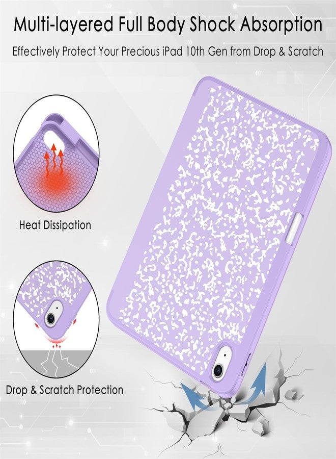 Soke Case for iPad (A16) 11th Generation 2025 11-inch, iPad 10th Generation 10.9 Inch (2022) with Pencil Holder, [Shockproof + Auto Sleep/Wake] Soft Back for iPad 11"/10.9" Cover, Book Lilac - Image 5